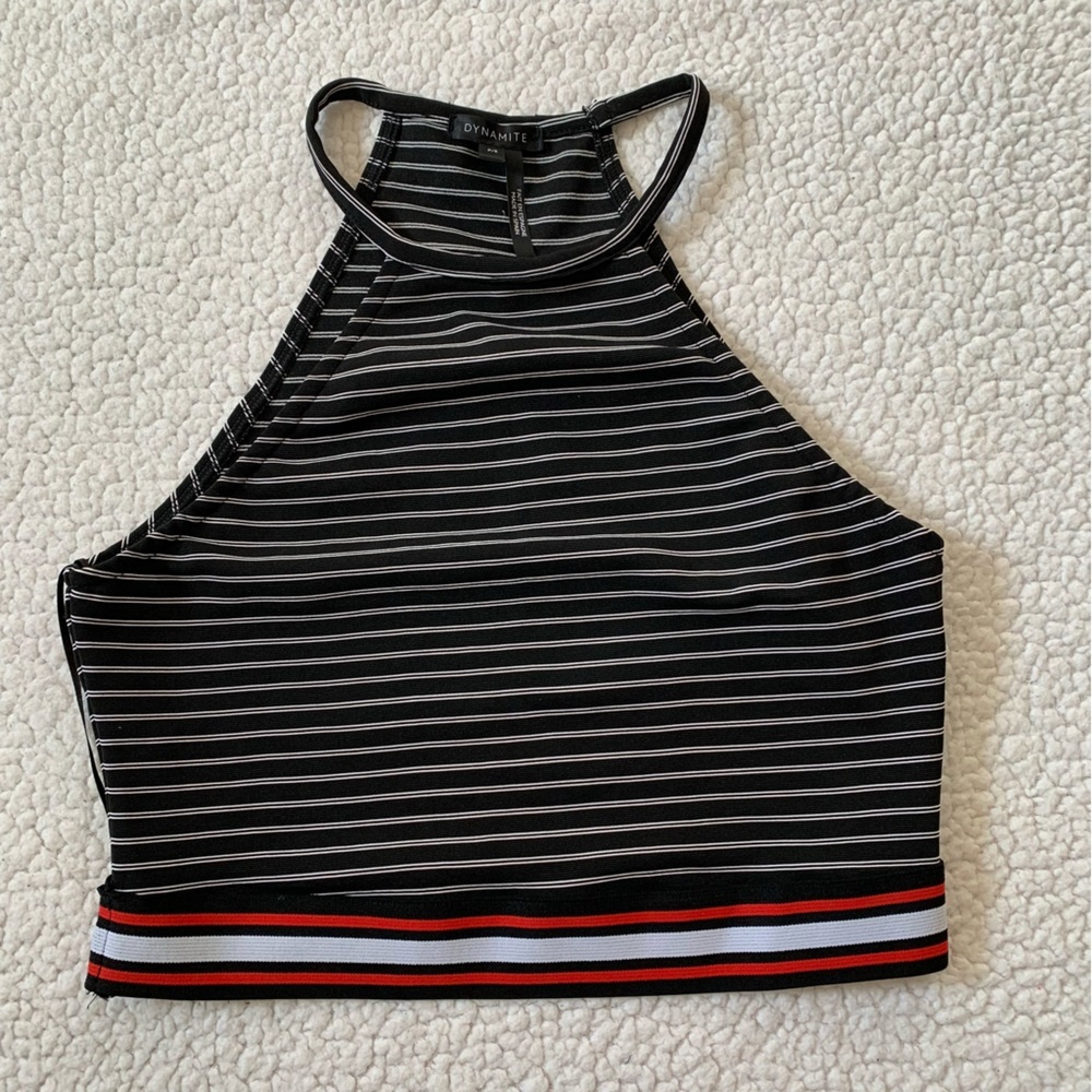 Dynamite  Stripped Cropped Tanktop